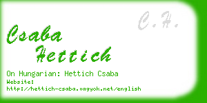 csaba hettich business card